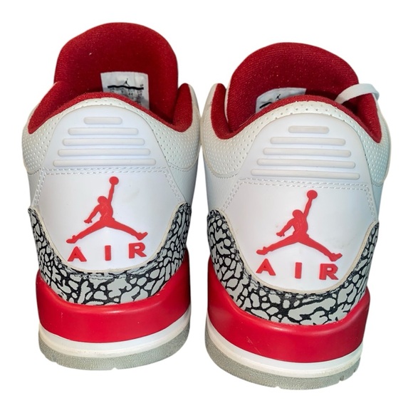 Nike Air Jordan 3 Retro Size 10 Red and White - Picture 2 of 12
